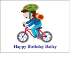 Bicycle Edible Icing Cake Topper 04 - Boy on Bike