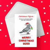 Christmas card for Boss - Funny Christmas Pigeon Card