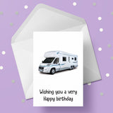 Caravan Motorhome 02 Edible Icing Cake Topper or Ribbon