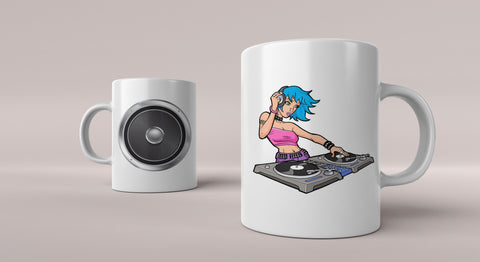 DJ Decks Mug 02 - Female DJ Mug