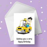 Taxi Cab Driver Edible Icing Cake Topper