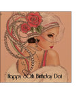 Art Deco Lady 03 Edible Icing Cake Topper or Ribbon