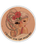 Art Deco Lady 03 Edible Icing Cake Topper or Ribbon