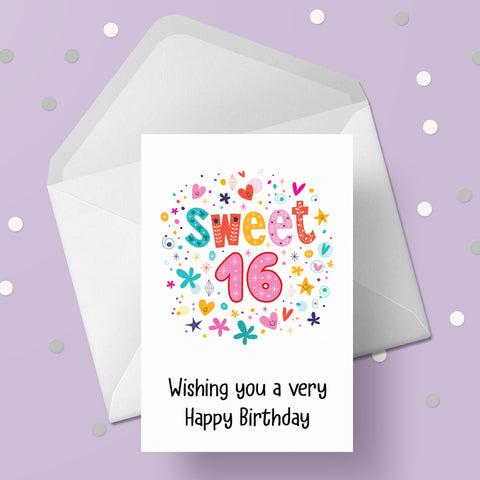 16th Birthday Card for Girls