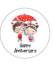 Anniversary Edible Icing Cake Topper 04