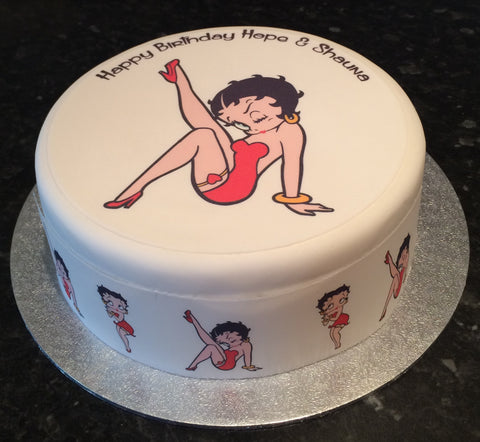 Betty Boop Edible Icing Cake Topper or Ribbon