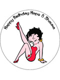 Betty Boop Edible Icing Cake Topper or Ribbon