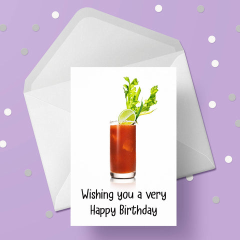 Bloody Mary Cocktail Birthday Card