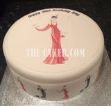 Art Deco Lady 02 Edible Icing Cake Topper or Ribbon