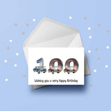 100th Birthday Card with Cars