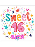 16th Birthday Edible Icing Cake Topper or Ribbon for girls