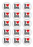 One Direction / 1D 02 Edible Icing Cake Topper - I Love 1D