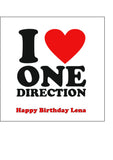 One Direction / 1D 02 Edible Icing Cake Topper - I Love 1D