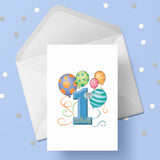 01 1st Birthday 01 Birthday Card for Boys