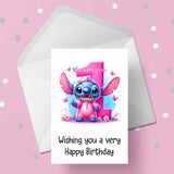 01 1st Birthday 07 Birthday Card with Stitch