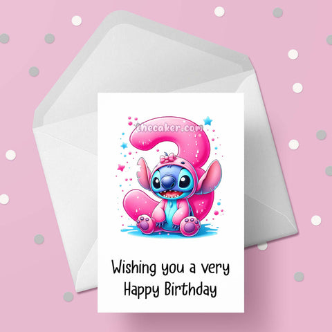 03 3th Birthday 06 Birthday Card with Stitch