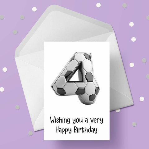 04 4th Birthday 05 Birthday Card with Football theme