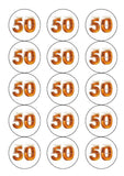 50th Birthday Beer Numbers Edible Icing Cake Topper or Ribbon