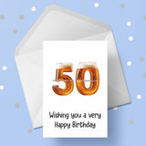 50th Birthday Beer Numbers Edible Icing Cake Topper or Ribbon