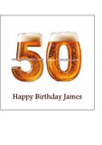50th Birthday Beer Numbers Edible Icing Cake Topper or Ribbon
