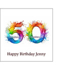 50th Birthday Rainbow Numbers Edible Icing Cake Topper or Ribbon