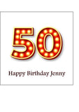 50th Birthday Red & Gold Edible Icing Cake Topper or Ribbon