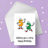 52nd Birthday Card with Cartoon Numbers