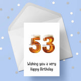 53rd Birthday Card with Beer Numbers