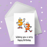 53rd Birthday Card with Cartoon Numbers