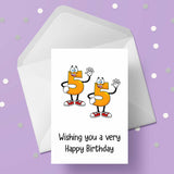 55th Birthday Card with Cartoon Numbers