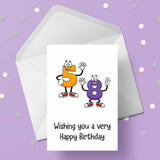 58th Birthday Card with Cartoon Numbers