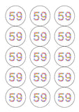 59th Birthday Balloons Edible Icing Cake Topper or Ribbon