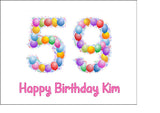 59th Birthday Balloons Edible Icing Cake Topper or Ribbon