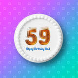 59th Birthday Beer Numbers Edible Icing Cake Topper or Ribbon