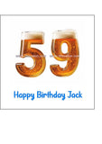 59th Birthday Beer Numbers Edible Icing Cake Topper or Ribbon