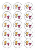59th Birthday Funny Cartoon Numbers Edible Icing Cake Topper or Ribbon