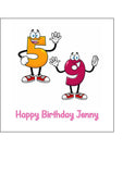 59th Birthday Funny Cartoon Numbers Edible Icing Cake Topper or Ribbon