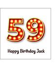 59th Birthday Red & Gold Edible Icing Cake Topper or Ribbon