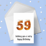 59th Birthday Card with Beer Numbers