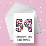 59th Birthday Card with Hearts & Flowers