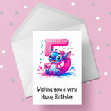 05 5th Birthday 06 Birthday Card with Stitch