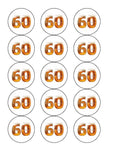 60th Birthday Beer Numbers Edible Icing Cake Topper or Ribbon