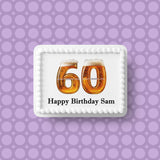 60th Birthday Beer Numbers Edible Icing Cake Topper or Ribbon