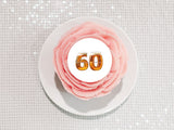 60th Birthday Beer Numbers Edible Icing Cake Topper or Ribbon