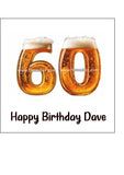 60th Birthday Beer Numbers Edible Icing Cake Topper or Ribbon