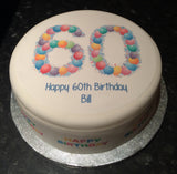 60th Birthday Balloons Edible Icing Cake Topper or Ribbon