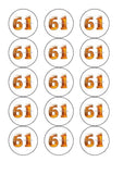 61st Birthday Beer Numbers Edible Icing Cake Topper or Ribbon