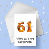 61st Birthday Beer Numbers Edible Icing Cake Topper or Ribbon