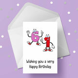 61st Birthday Card with Funny Cartoon Numbers