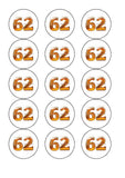 62nd Birthday Beer Numbers Edible Icing Cake Topper or Ribbon